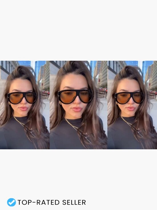 Oversized Retro Aviator Sunglasses UV400 Protection Unisex Driving Shades main image 3